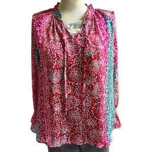 Collective Concepts Shimmery Boho Peasant Blouse